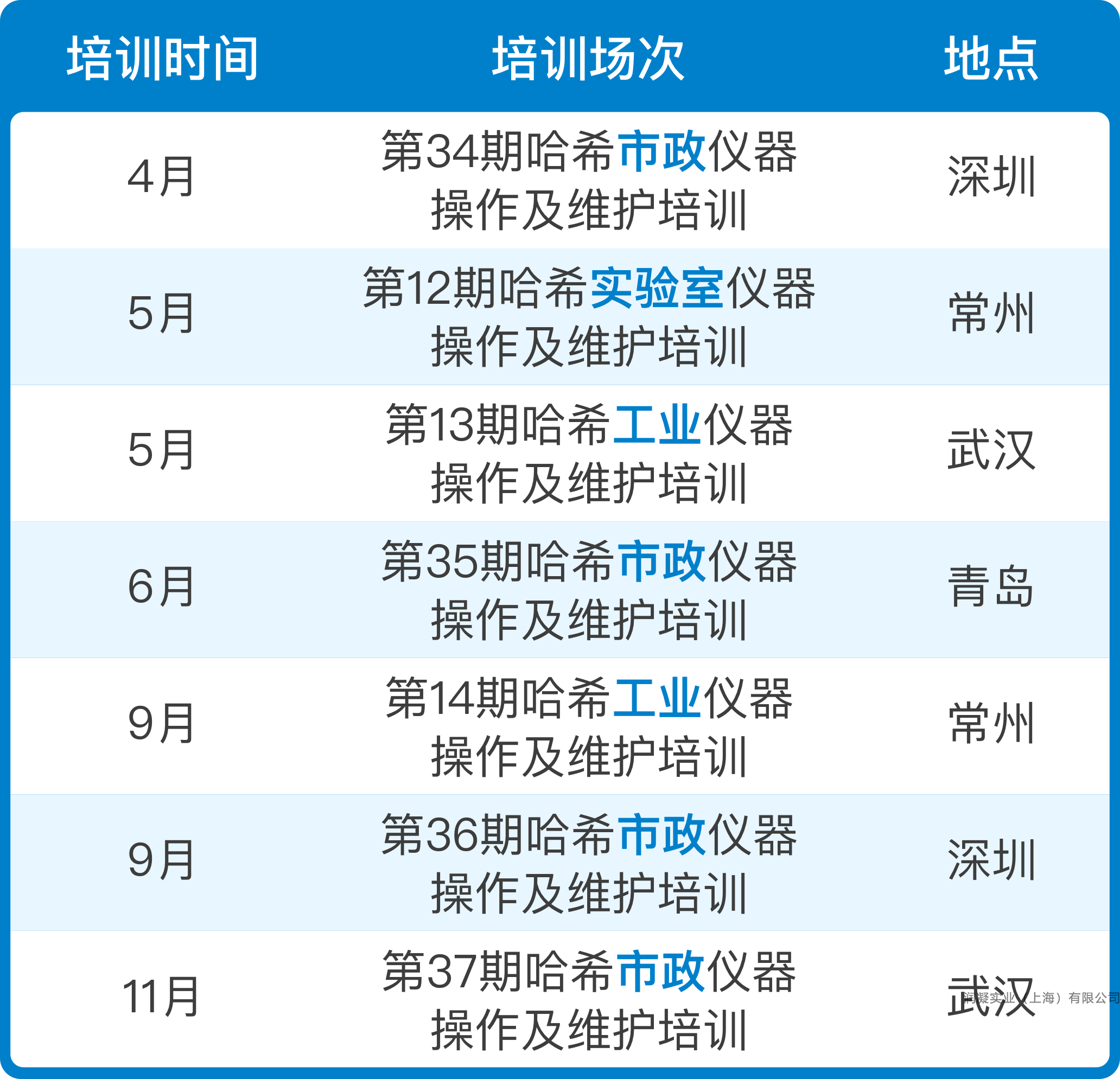 2026年哈希公司培训安排表